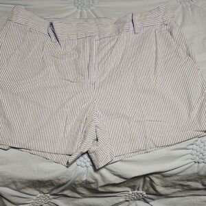 LOFT Blue and White Striped Women's Bermudas